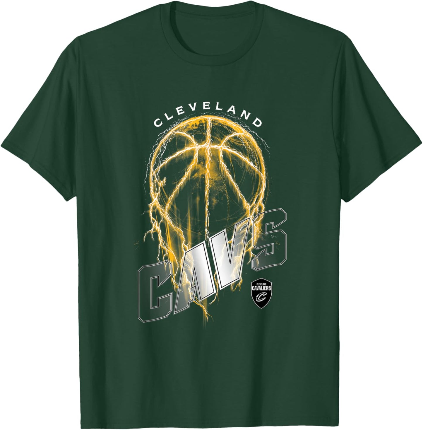 NBA Cleveland Cavaliers Lightning Bolt Basketball Logo T-Shirt - T-Shirt | Forest