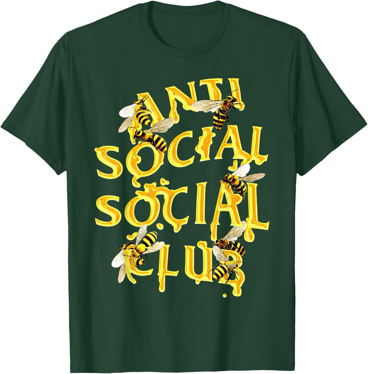 Retro Anti Social Club Bees Funny Introvert Women Men T-Shirt - T-Shirt | Forest
