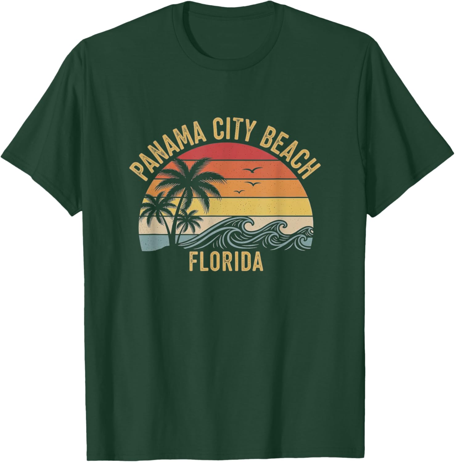 Retro Panama City Beach Florida Art Design T-Shirt - T-Shirt | Forest
