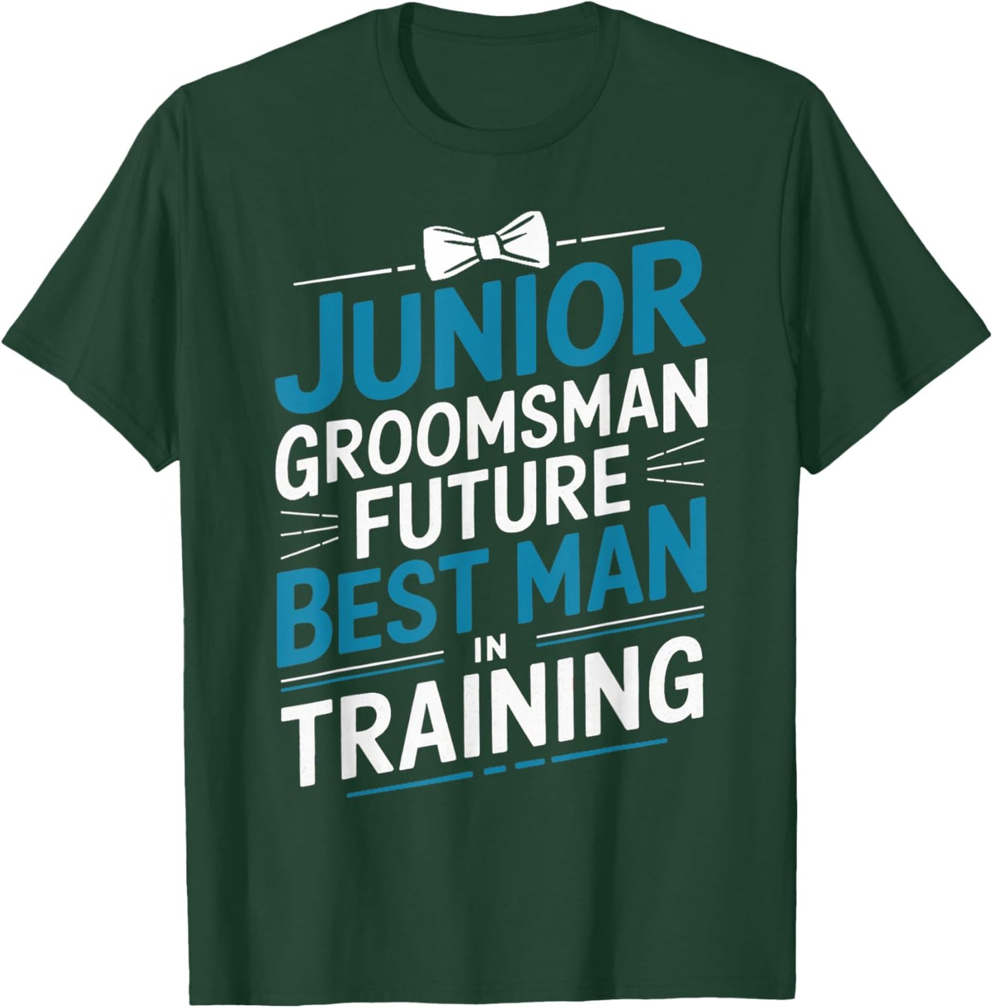 Best Man In Training Wedding Party Bow Cute Junior Groomsman T-Shirt - T-Shirt | Forest