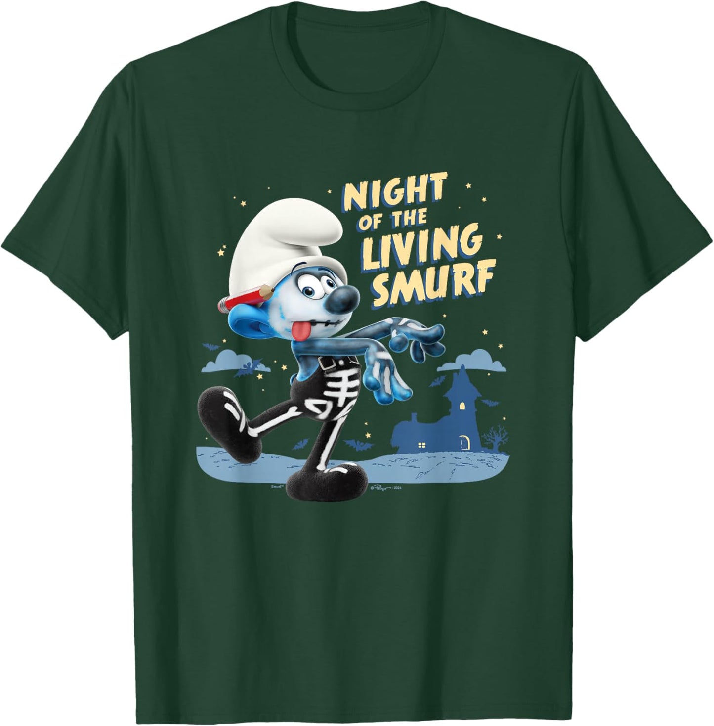The Smurfs Halloween Night Of The Living Smurf Zombie Logo T-Shirt - T-Shirt | Forest