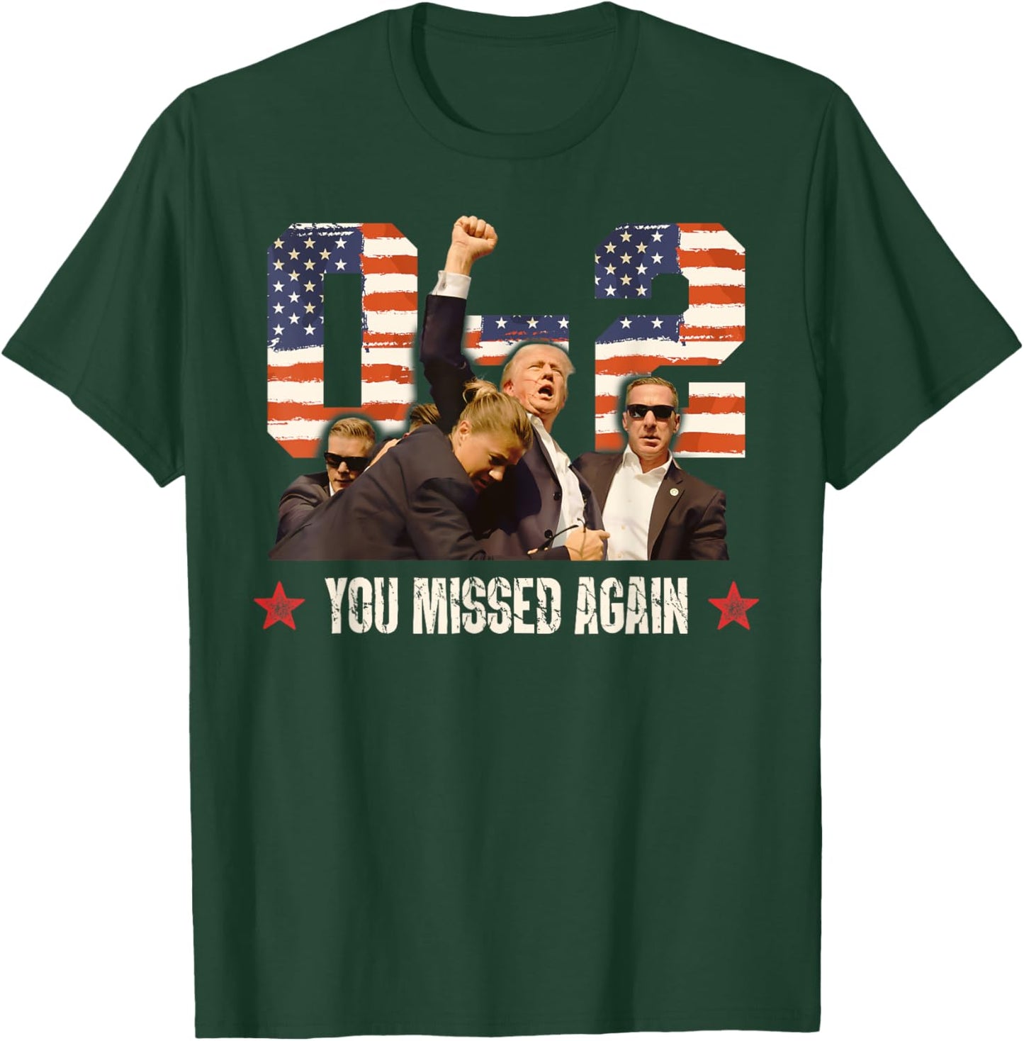 Trump 2024 You Missed Again 2 - 0 2nd Assassination Attempt T-Shirt - T-Shirt | Forest