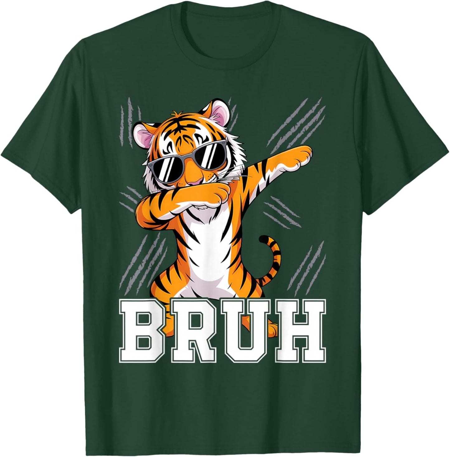 Vintage Bruh Game Day Funny Tigers Apparel Women Kid T-Shirt - T-Shirt | Forest