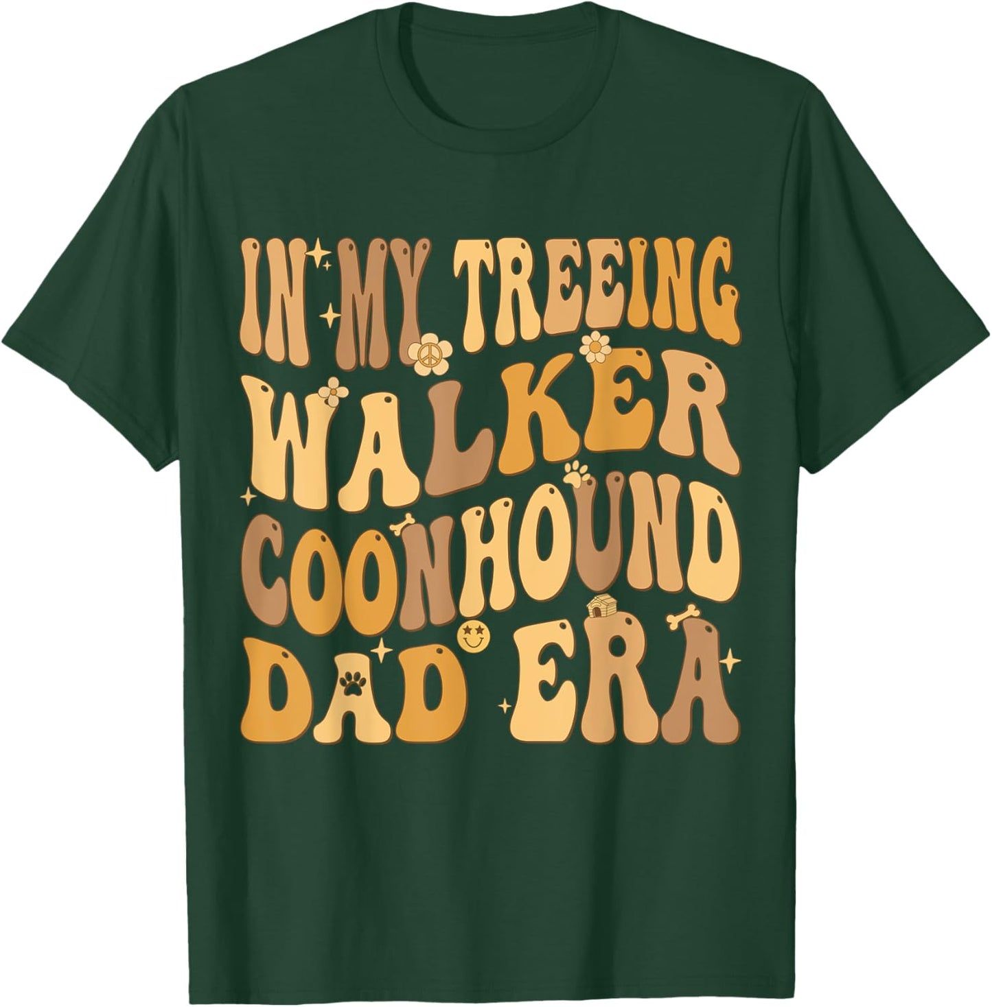 In My Treeing Walker Coonhound Dad Era Groovy Dog Owner Women Kids T-Shirt - T-Shirt | Forest
