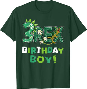 Three Rex 3rd Birthday Third Dinosaur 3 Year Old T-Shirt - T-Shirt | Forest