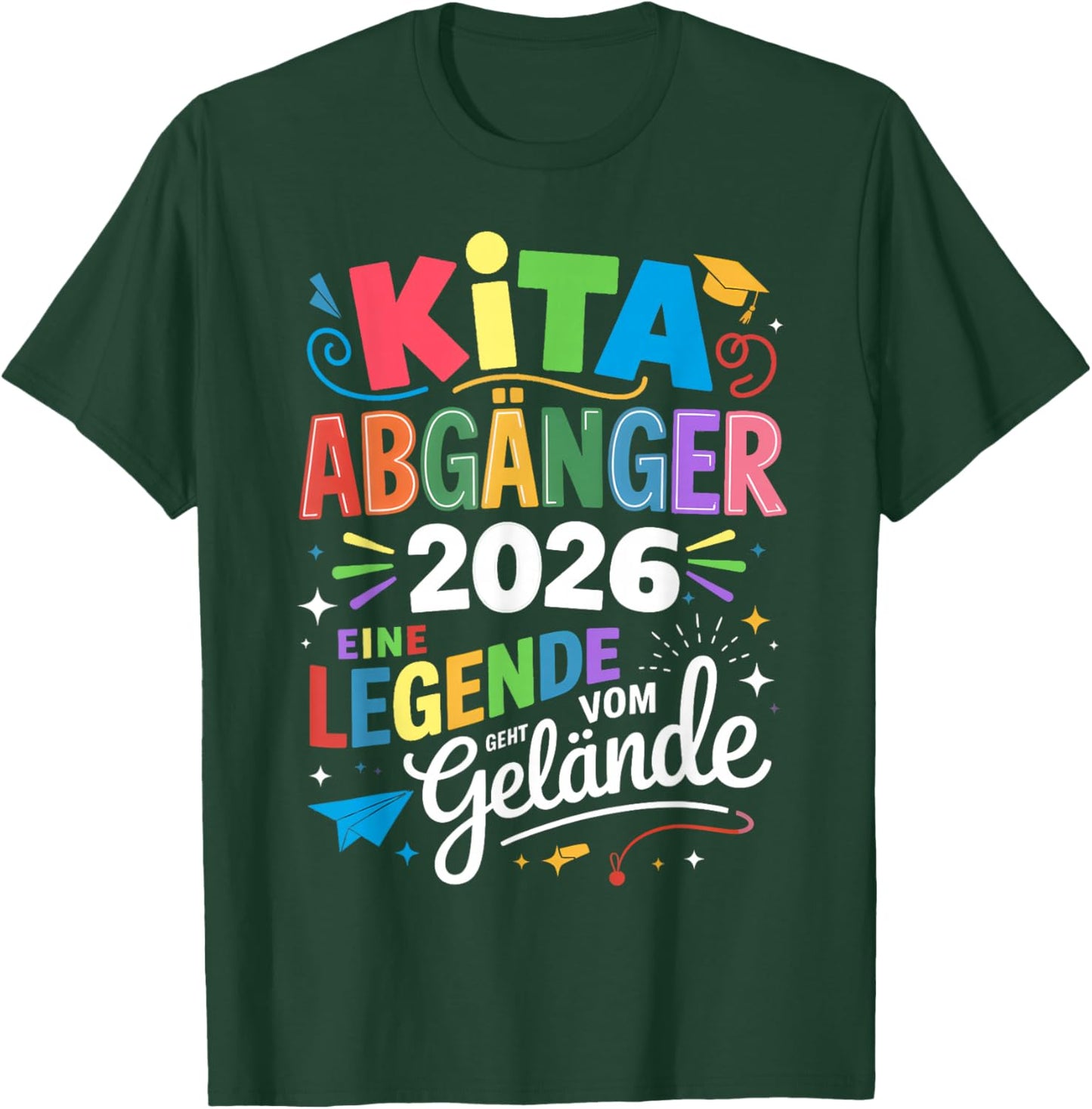 Children's Kita Leavers 2026 School Child First Day T-Shirt - T-Shirt | Forest