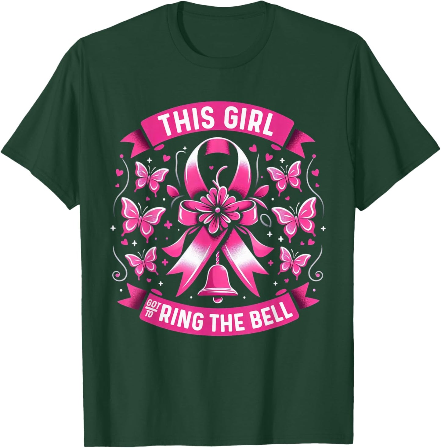 This Girl Got To Ring The Bell Breast Cancer Awareness T-Shirt - T-Shirt | Forest