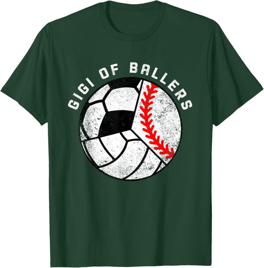 Gigi of Ballers Funny Baseball Volleyball Soccer Gigi T-Shirt - T-Shirt | Forest