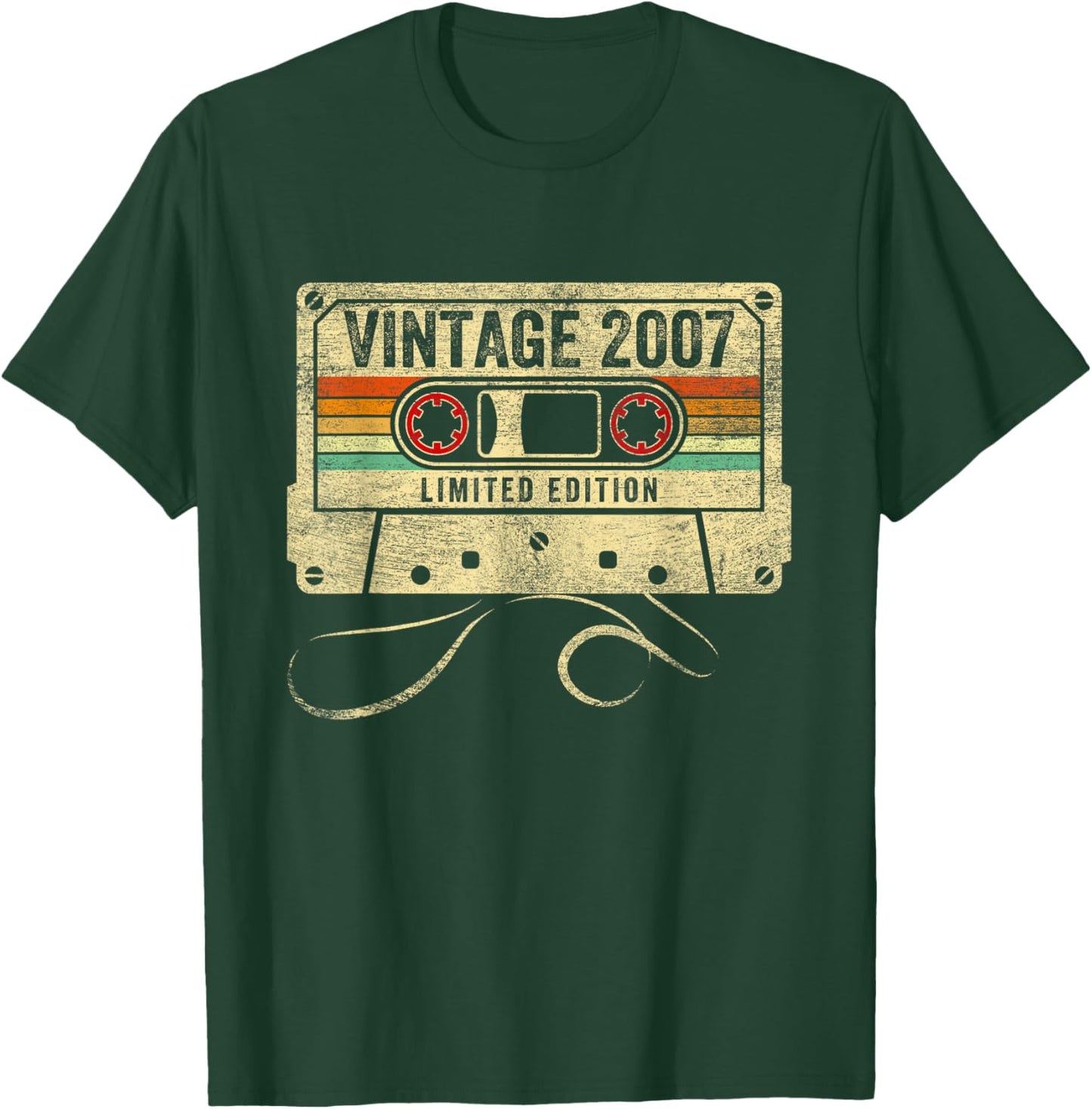 Vintage Made In 2007 18th Birthday Cassette Tape 18 Year Old T-Shirt - T-Shirt | Forest