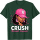 Crush Breast Cancer Awareness Black Women Pink Queen Warrior T-Shirt - T-Shirt | Forest