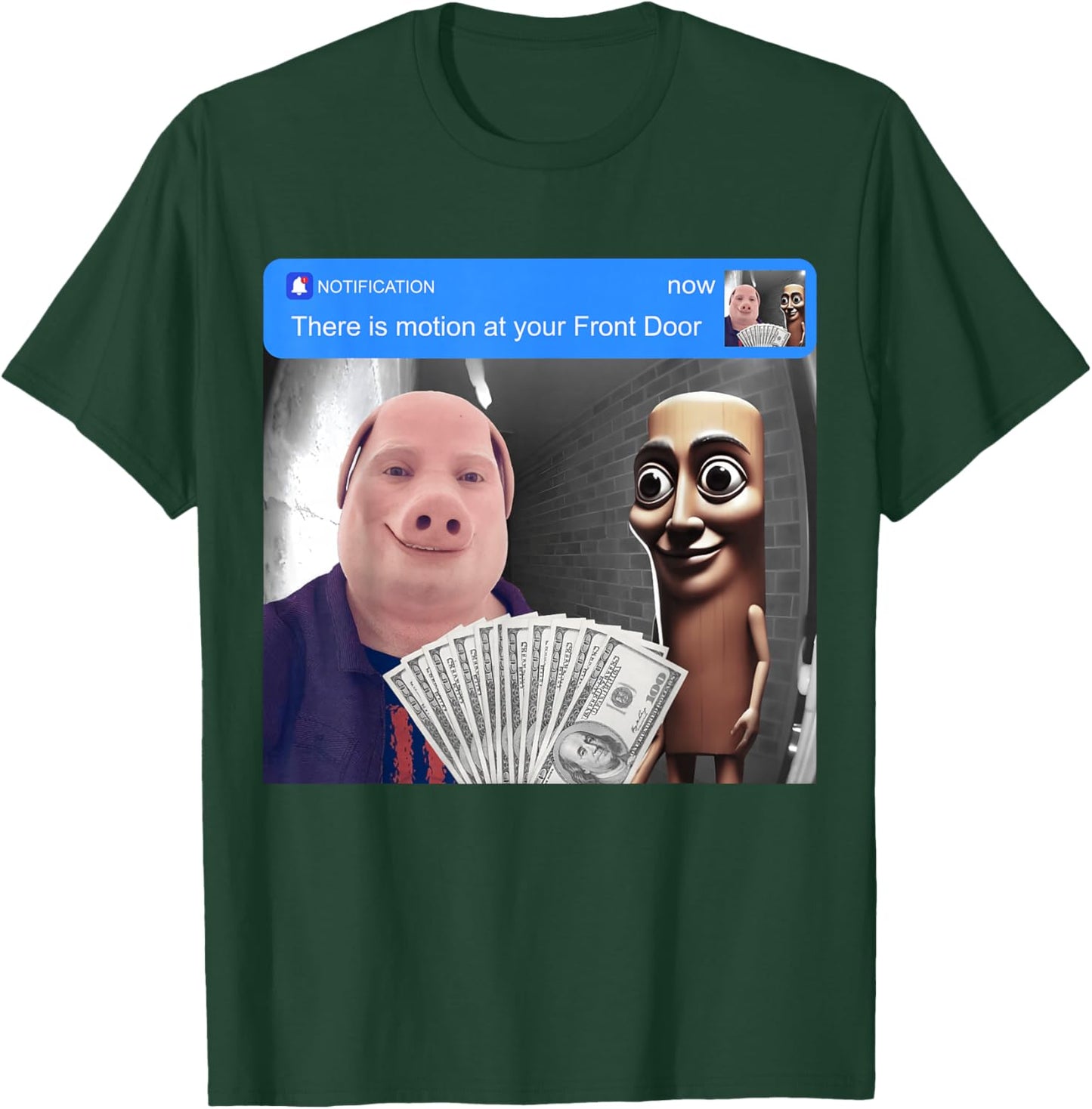 Tung Tung Tung Sahur John Pork Motion at Your Front Door T-Shirt - T-Shirt | Forest