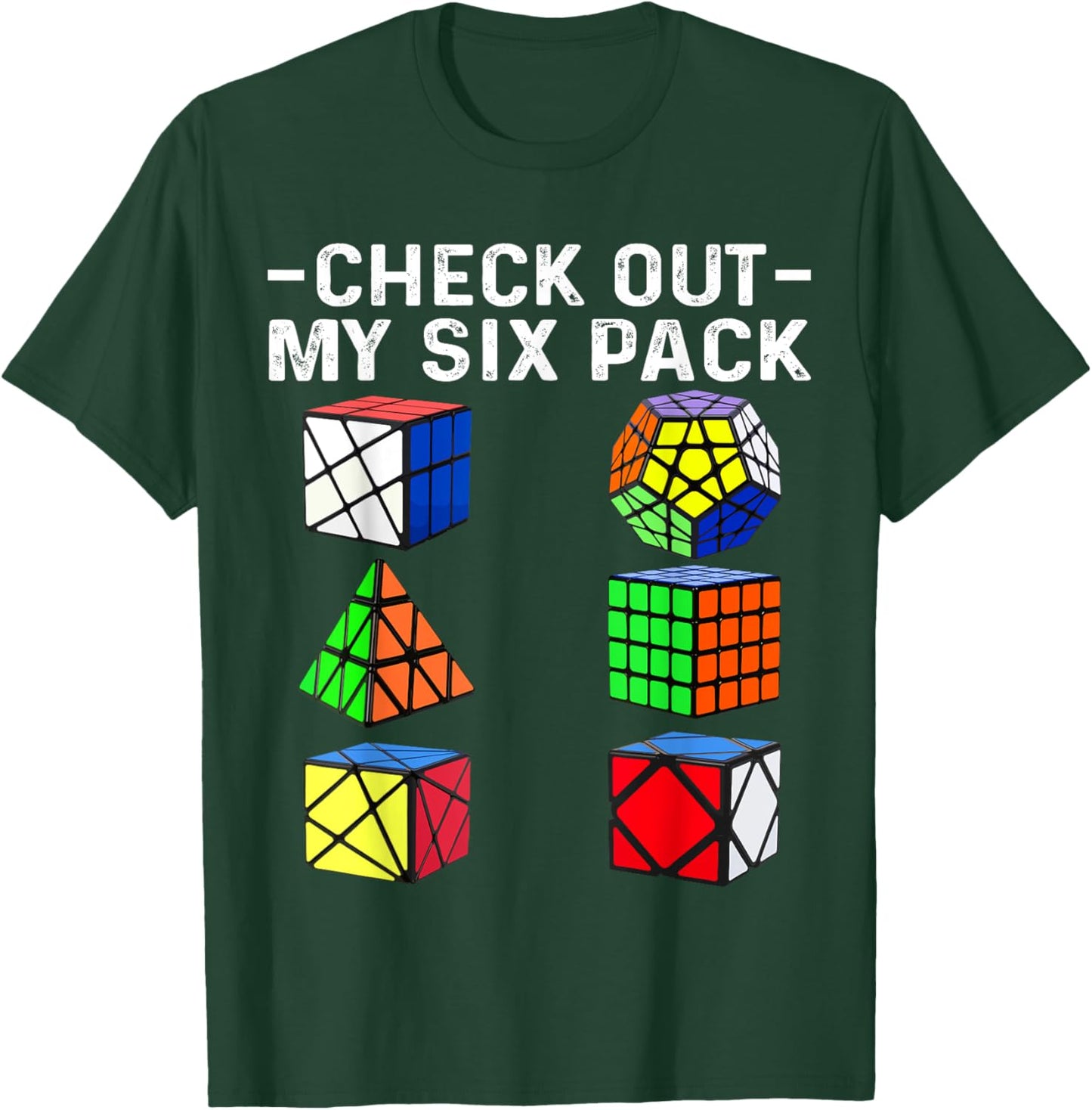 Check Out My Six Pack Puzzle Cube Funny Speed Cubing T-Shirt - T-Shirt | Forest