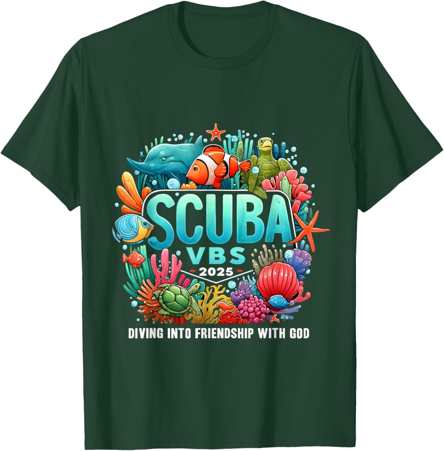 VBS 2025 Scuba Diving Into Friendship With God T-Shirt - T-Shirt | Forest
