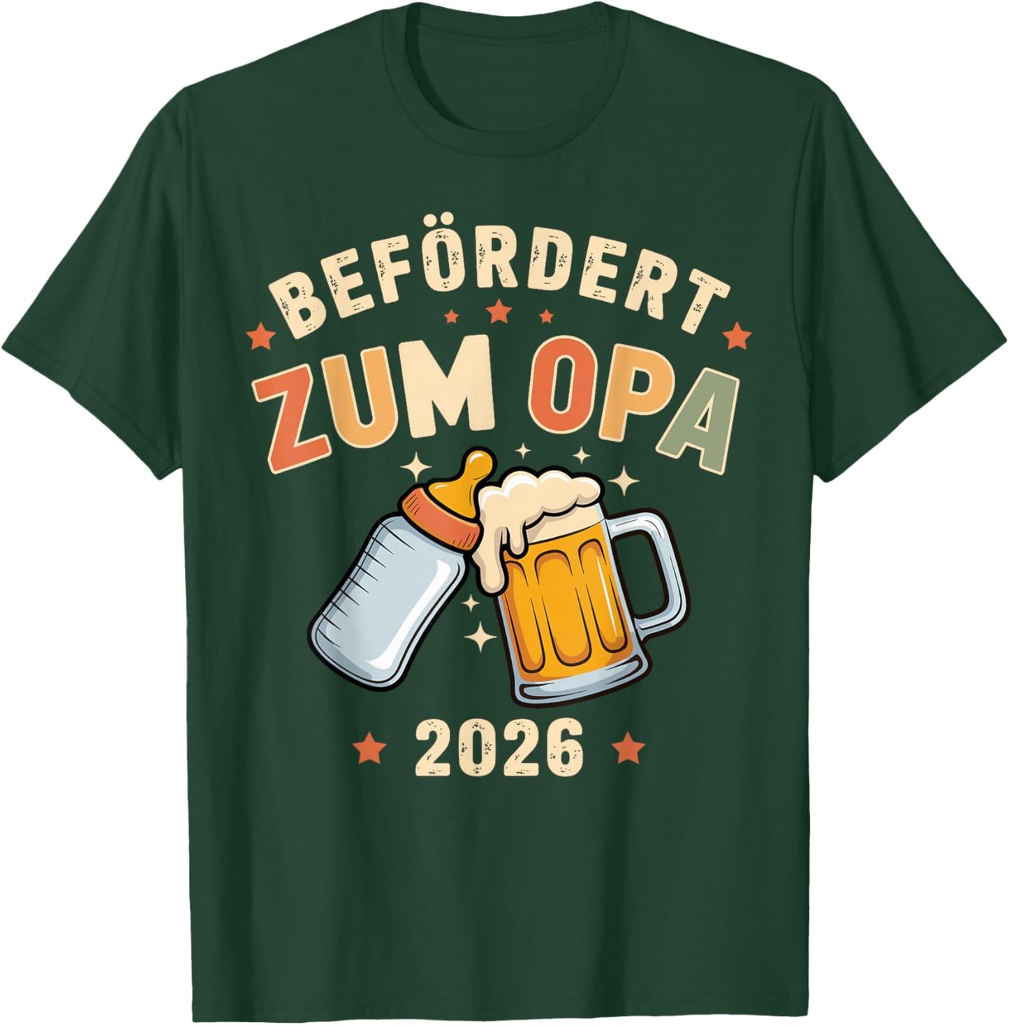 Grandpa 2026 with German Text "Ich werde Opa Schwangeran" T-Shirt - T-Shirt | Forest