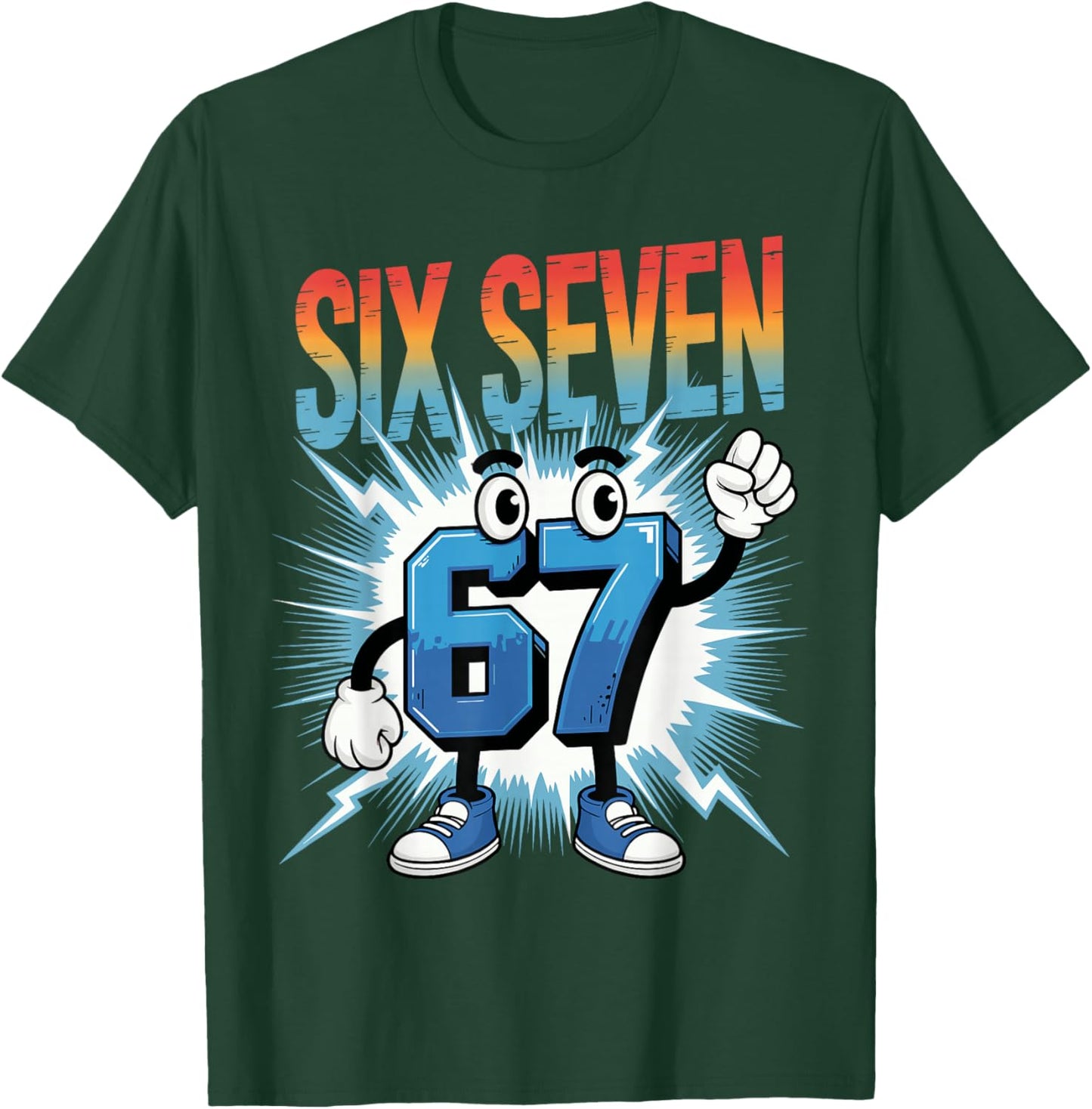 67 Gen Alpha Six Seven Italy 6 7 Brain Red Gaming Meme T-Shirt - T-Shirt | Forest