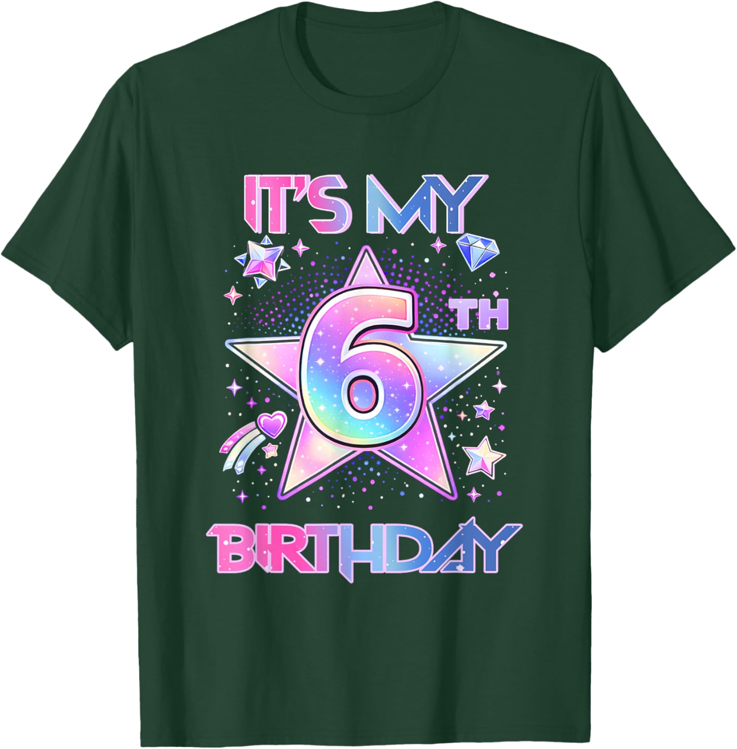 It's My 6Th Birthday K-Pop 6 Years Old Birthday Girl Kids T-Shirt - T-Shirt | Forest
