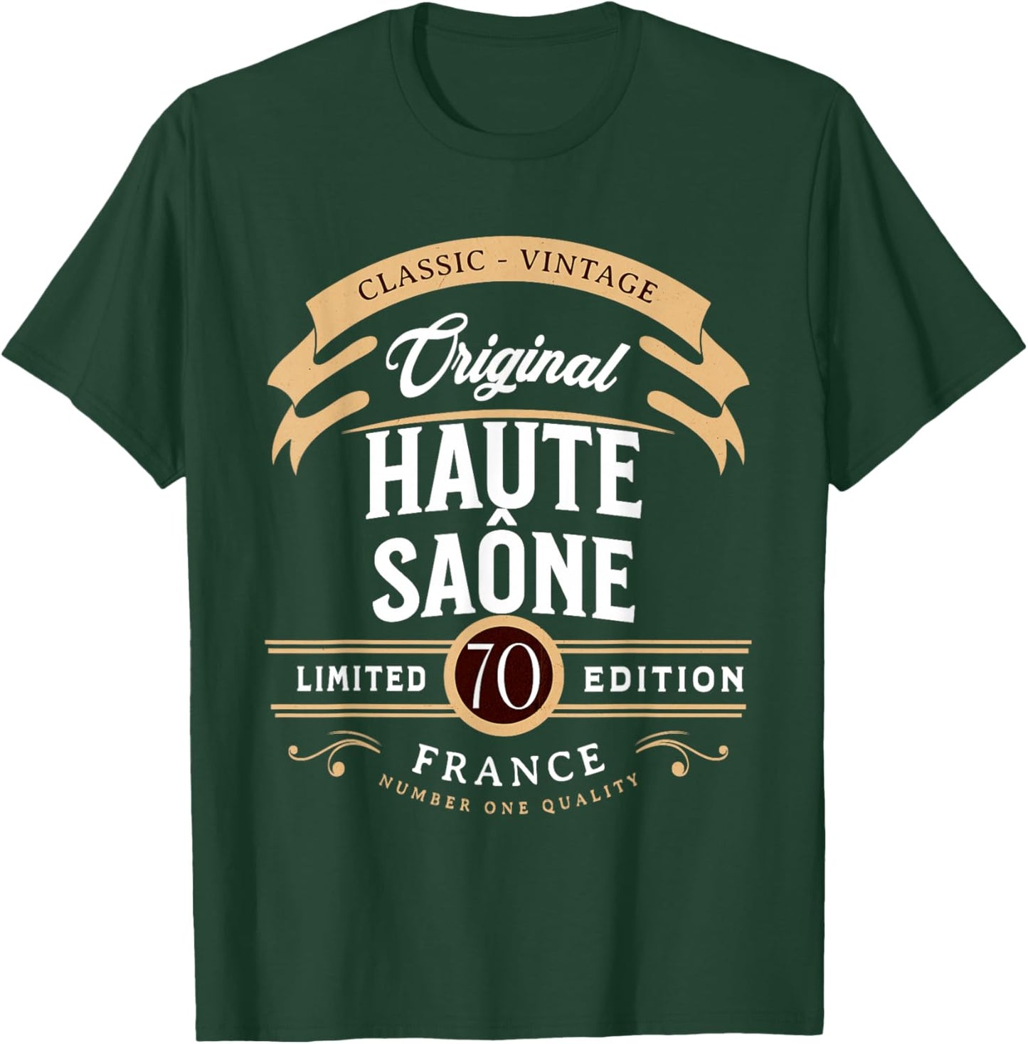 Vintage Haute-Saône Department France , Black, S T-Shirt - T-Shirt | Forest