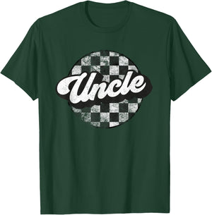 Funny Retro Checkered Uncle Race Vintage Matching Family T-Shirt - T-Shirt | Forest