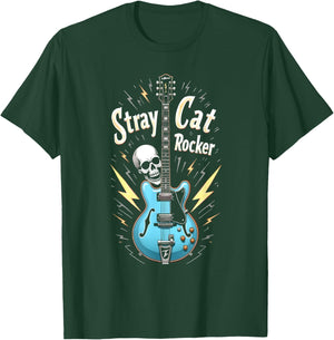 Stray Cat Rocker Vintage Style Rockabilly Guitar T-Shirt - T-Shirt | Forest