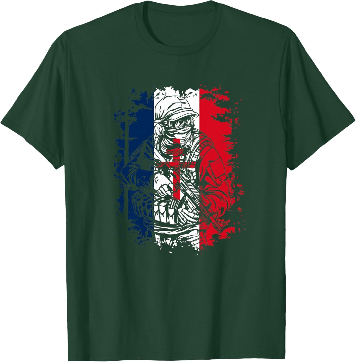 Soldat avec Drapeau Français et Croix de Lorraine Haut de Gamme T-Shirt - T-Shirt | Forest