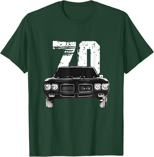 1970 70 GTO Classic Car Old School Muscle Car T-Shirt - T-Shirt | Forest