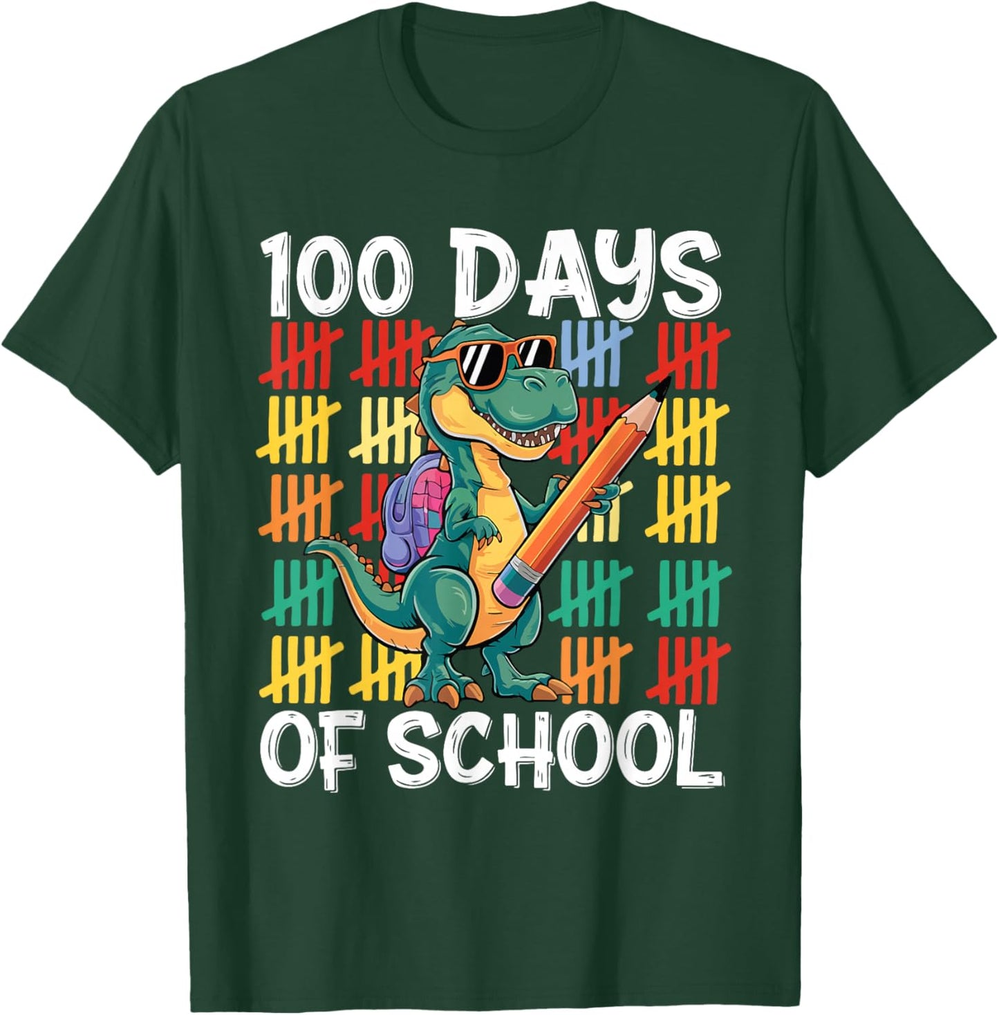 100th Day Of School Costume For Kids Girls Boys 100 Days T-Shirt - T-Shirt | Forest