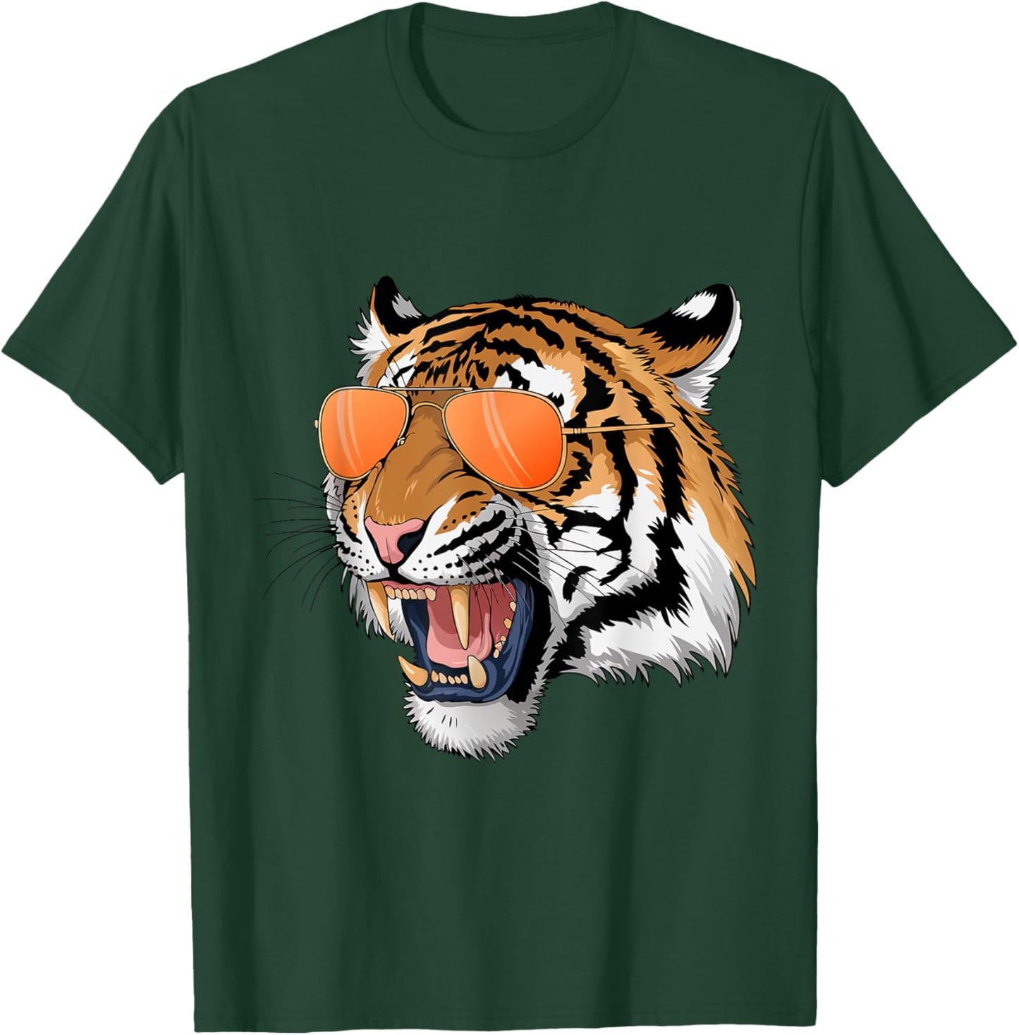 Cool Growling Bengal Tiger with Sunglasses T-Shirt - T-Shirt | Forest