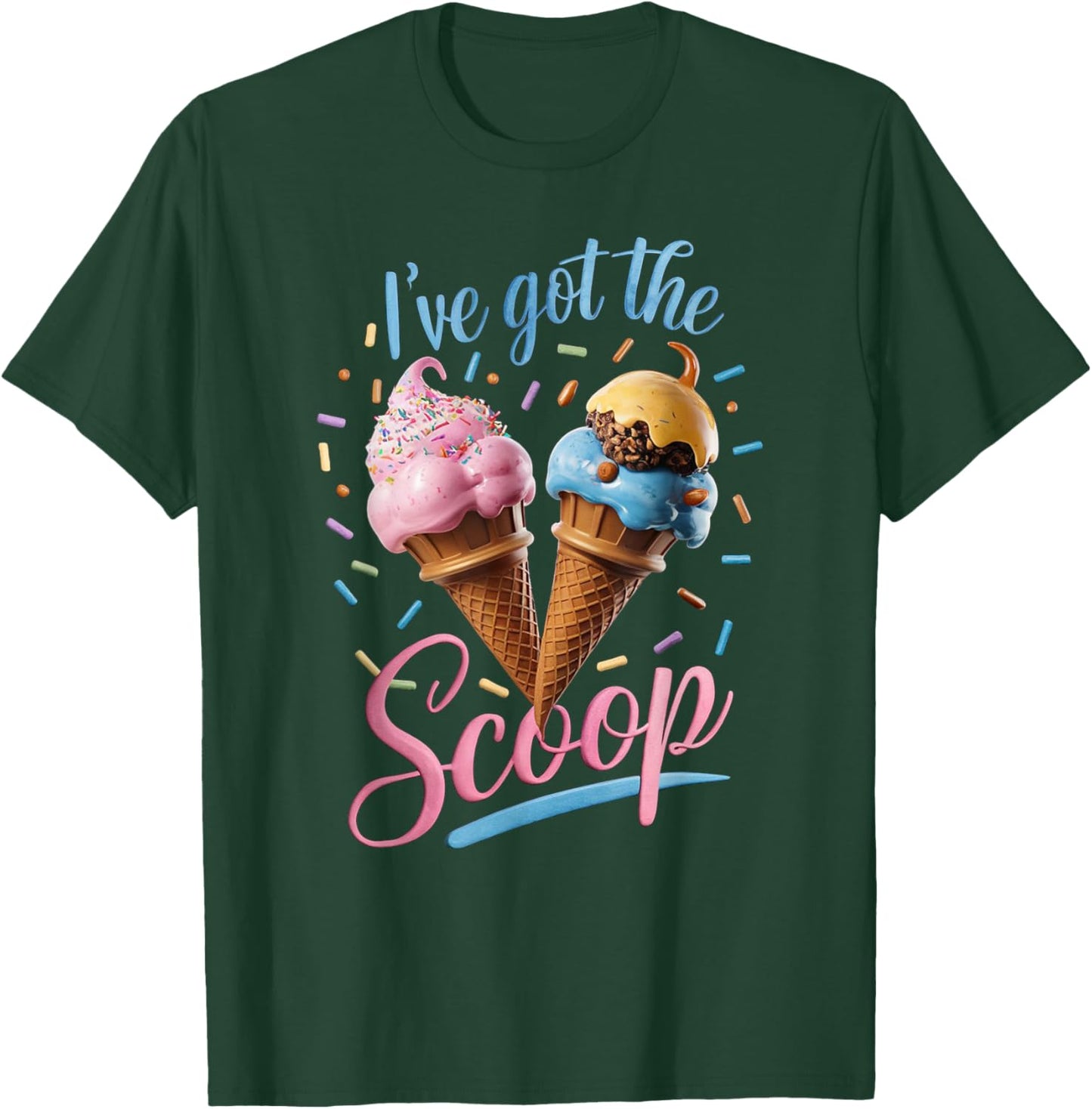I've Got the Scoop Ice Cream Baby Shower Gender Reveal Party T-Shirt - T-Shirt | Forest