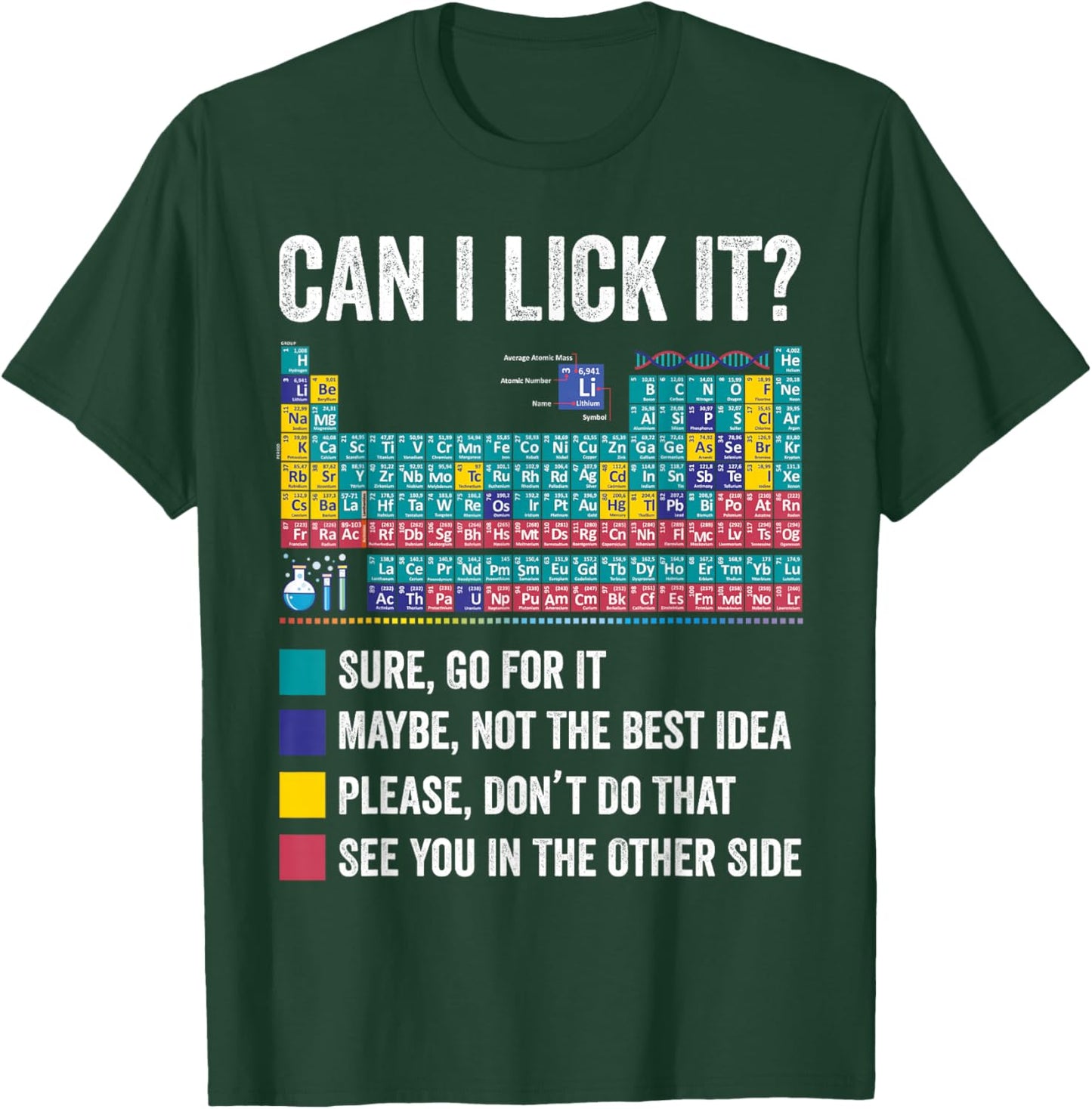 Can I Lick It Periodic Table of Elements Science Teacher T-Shirt - T-Shirt | Forest