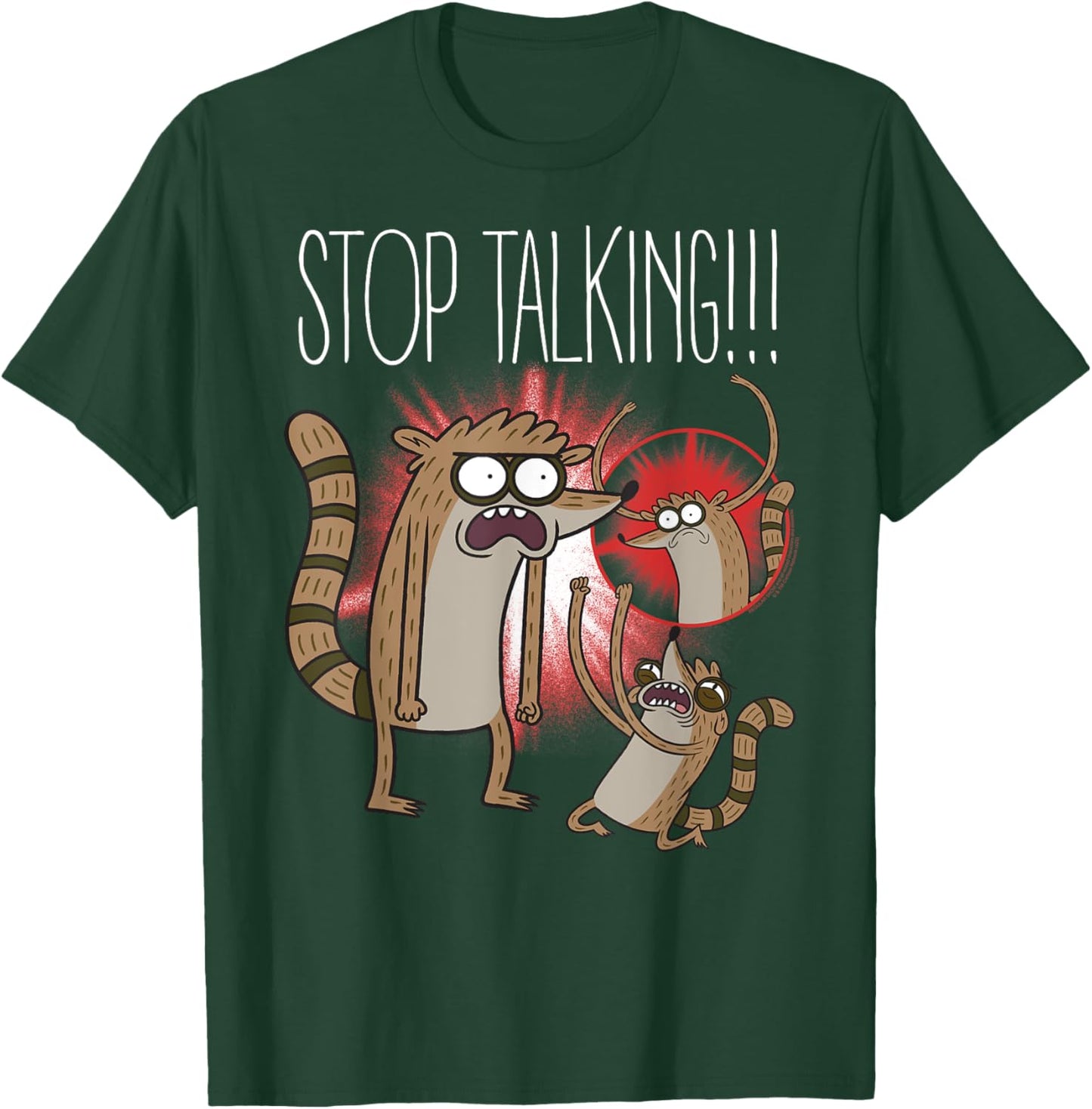 Regular Show Rigby Stop Talking! Funny Cartoon T-Shirt - T-Shirt | Forest