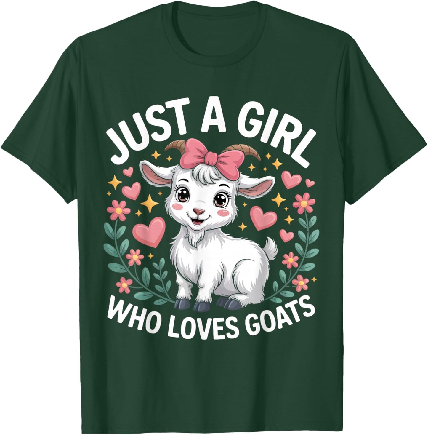 Just A Girl Who Loves Goats Cute Farm T-Shirt - T-Shirt | Forest