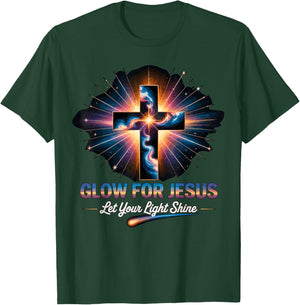 Glow for Jesus Cross T-Shirt - T-Shirt | Forest