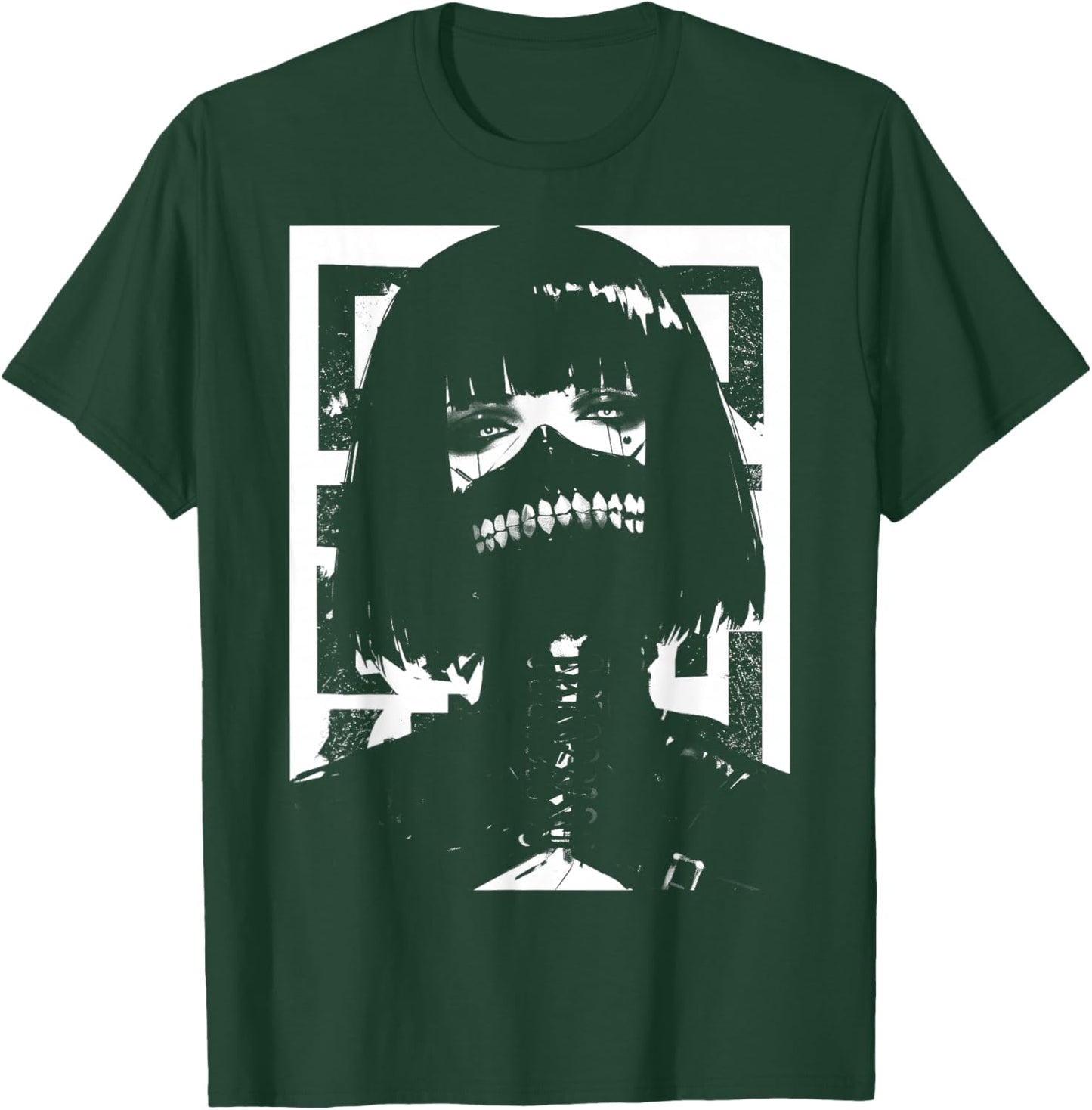 Horror Techwear Ghoul Girl Cybergoth Gothic Anime Manga T-Shirt - T-Shirt | Forest