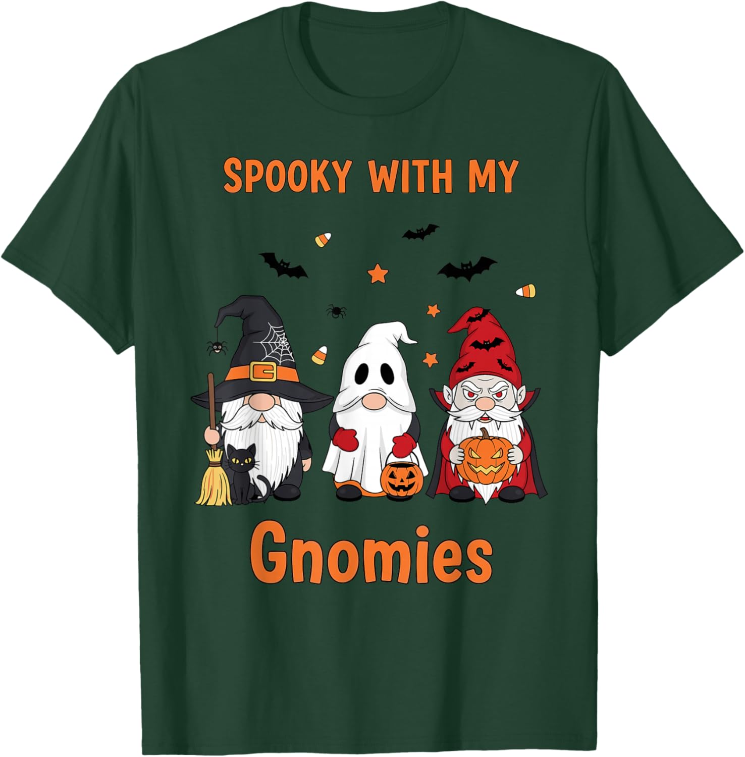 Halloween Gnome Costume Squad Witch Ghost Vampire T-Shirt - T-Shirt | Forest