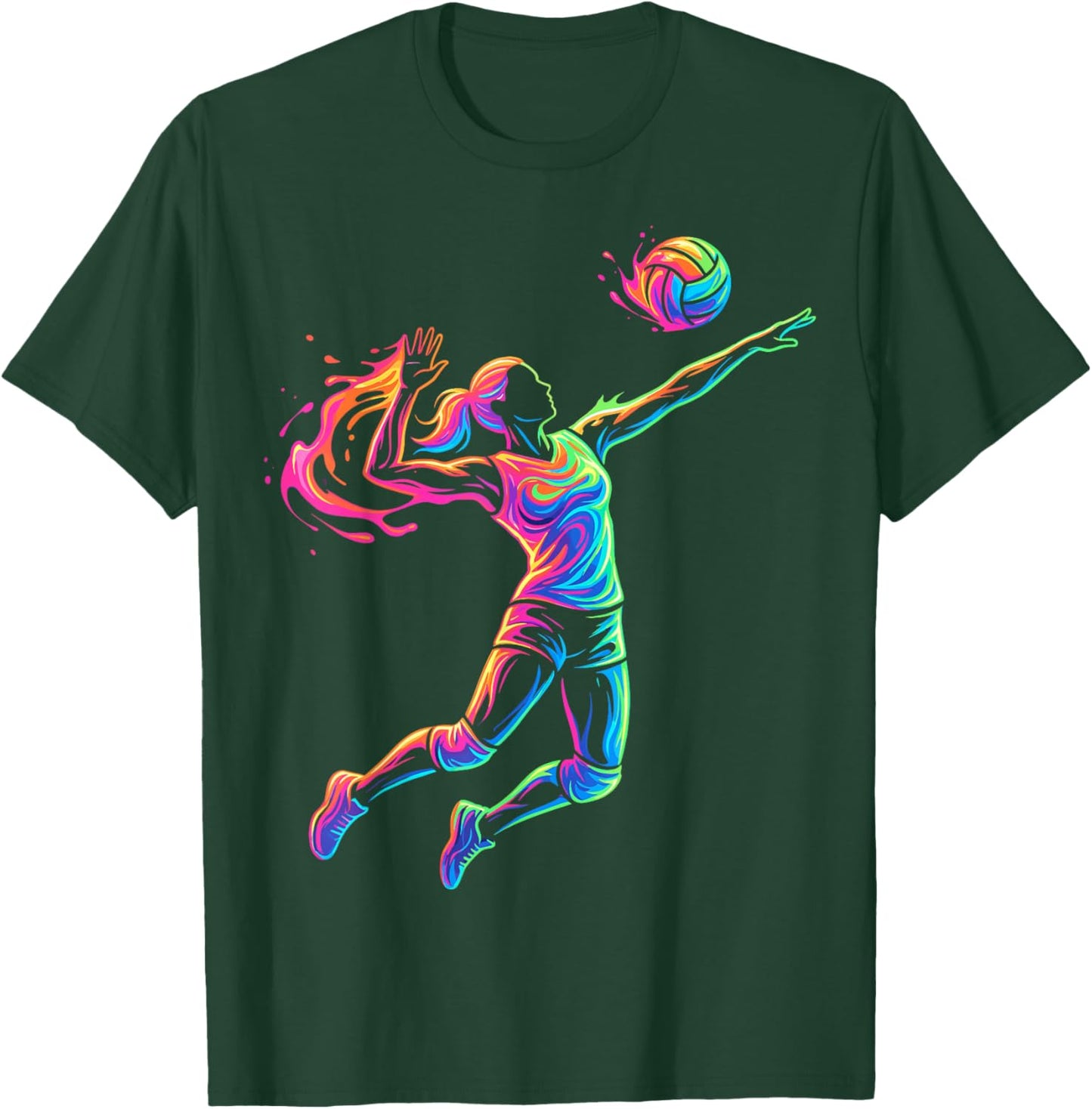 Joueur de Volleyball Femme Enfant et Fille T-Shirt - T-Shirt | Forest
