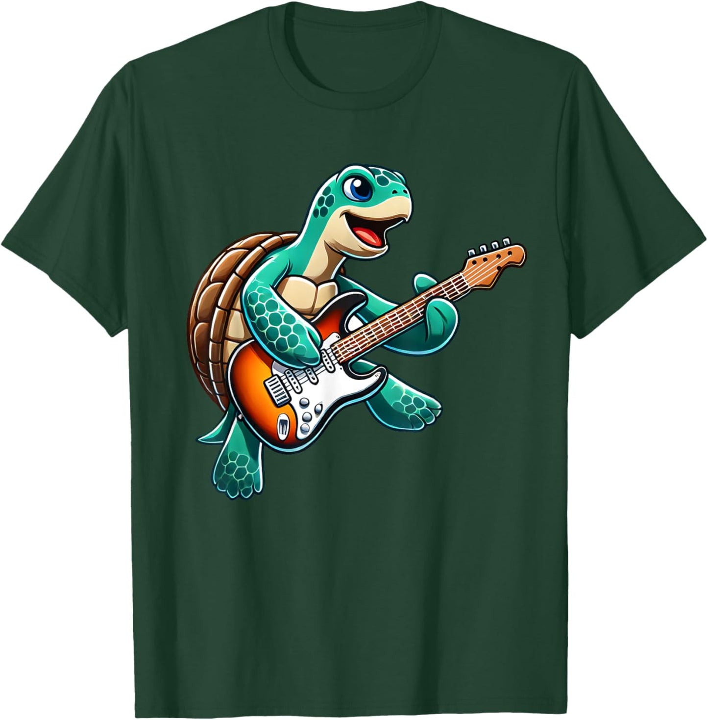 Turtle Turtle Electric Guitar Concert Music Men Women Kids T-Shirt - T-Shirt | Forest
