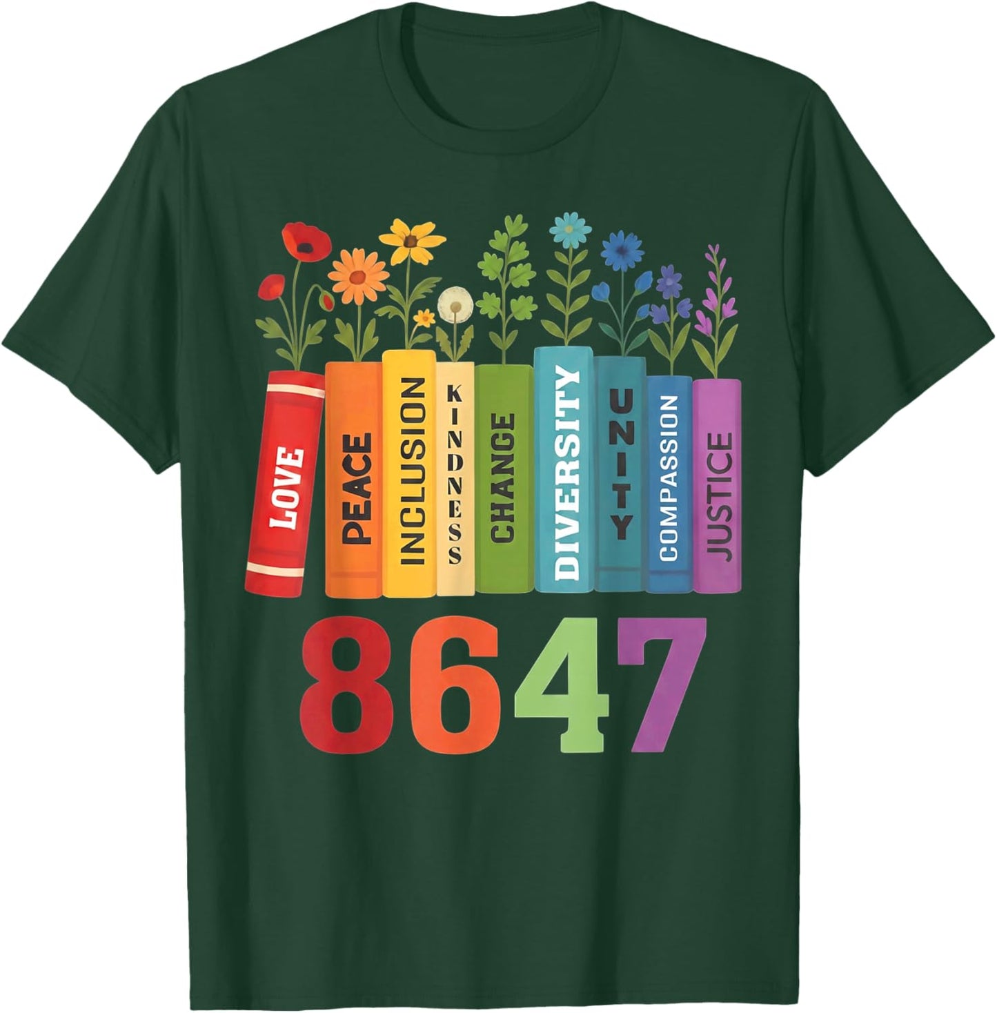 Retro Vintage 86 47 Floral 8647 T-Shirt - T-Shirt | Forest