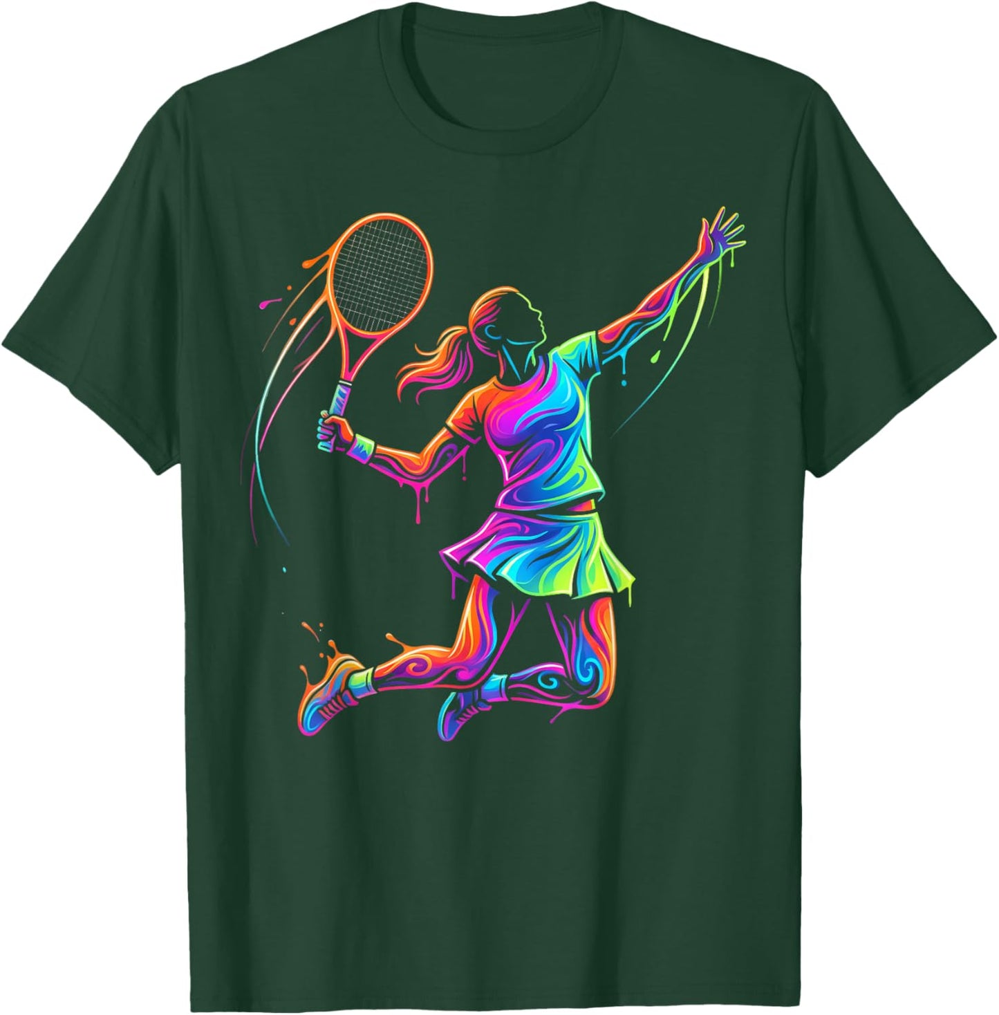 Tennis Player Woman Child and Girl T-Shirt - T-Shirt | Forest