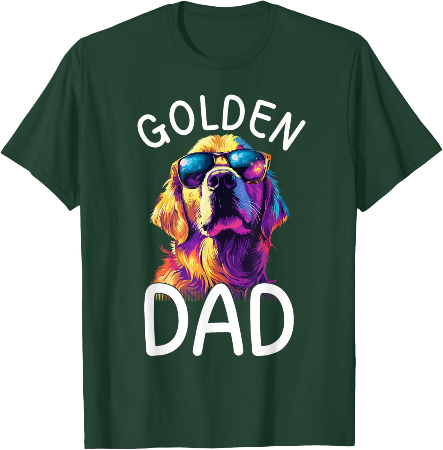 Golden Retriever Lovers Pop Art Golden Retriever Dad T-Shirt - T-Shirt | Forest