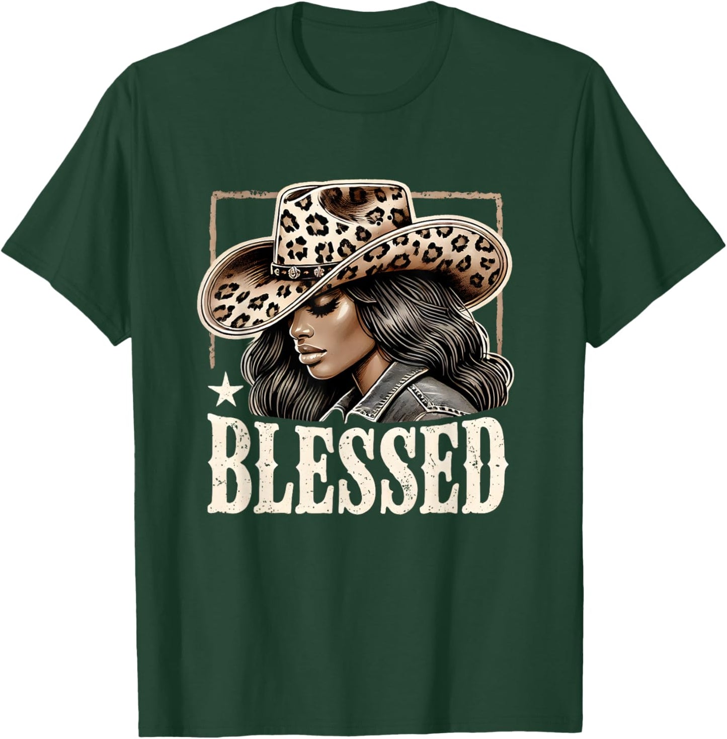 Vintage Retro Black Western Cowgirl African Christian T-Shirt - T-Shirt | Forest