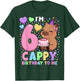 Capybara Birthday Shirt 6 Kawaii Girl Capybara 6th Birthday T-Shirt - T-Shirt | Forest