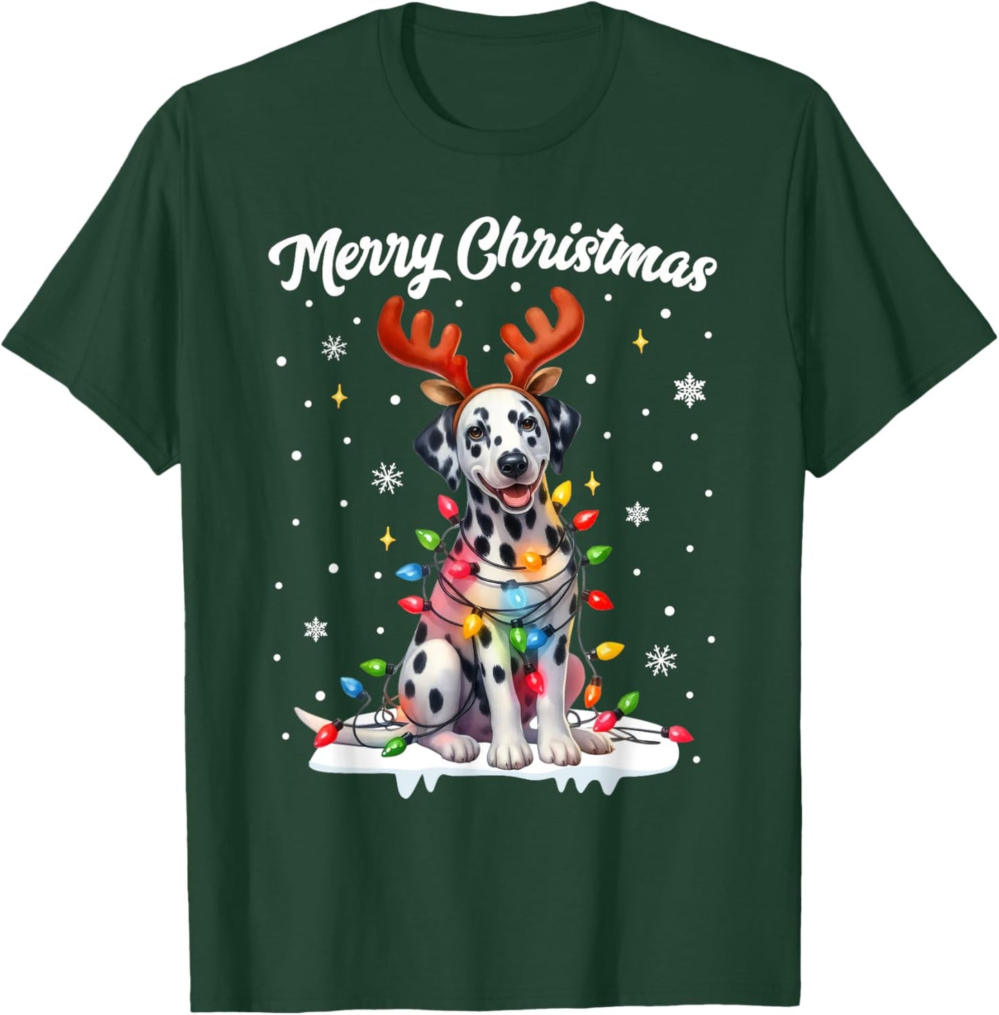 Christmas Pajamas Men Women Kids Christmas Outfit Dalmatian T-Shirt - T-Shirt | Forest