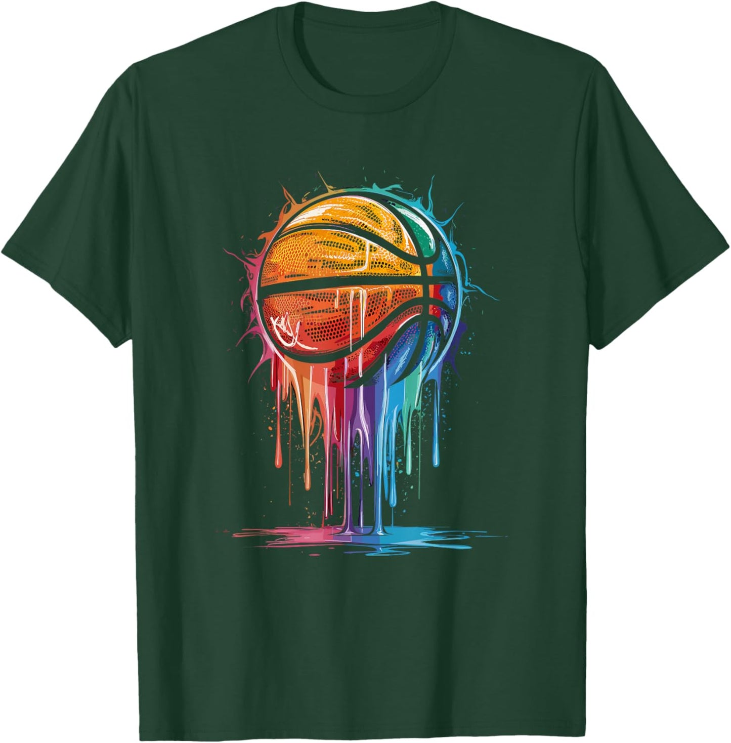 Colorful Basketball Player Hoop Basket T-Shirt - T-Shirt | Forest