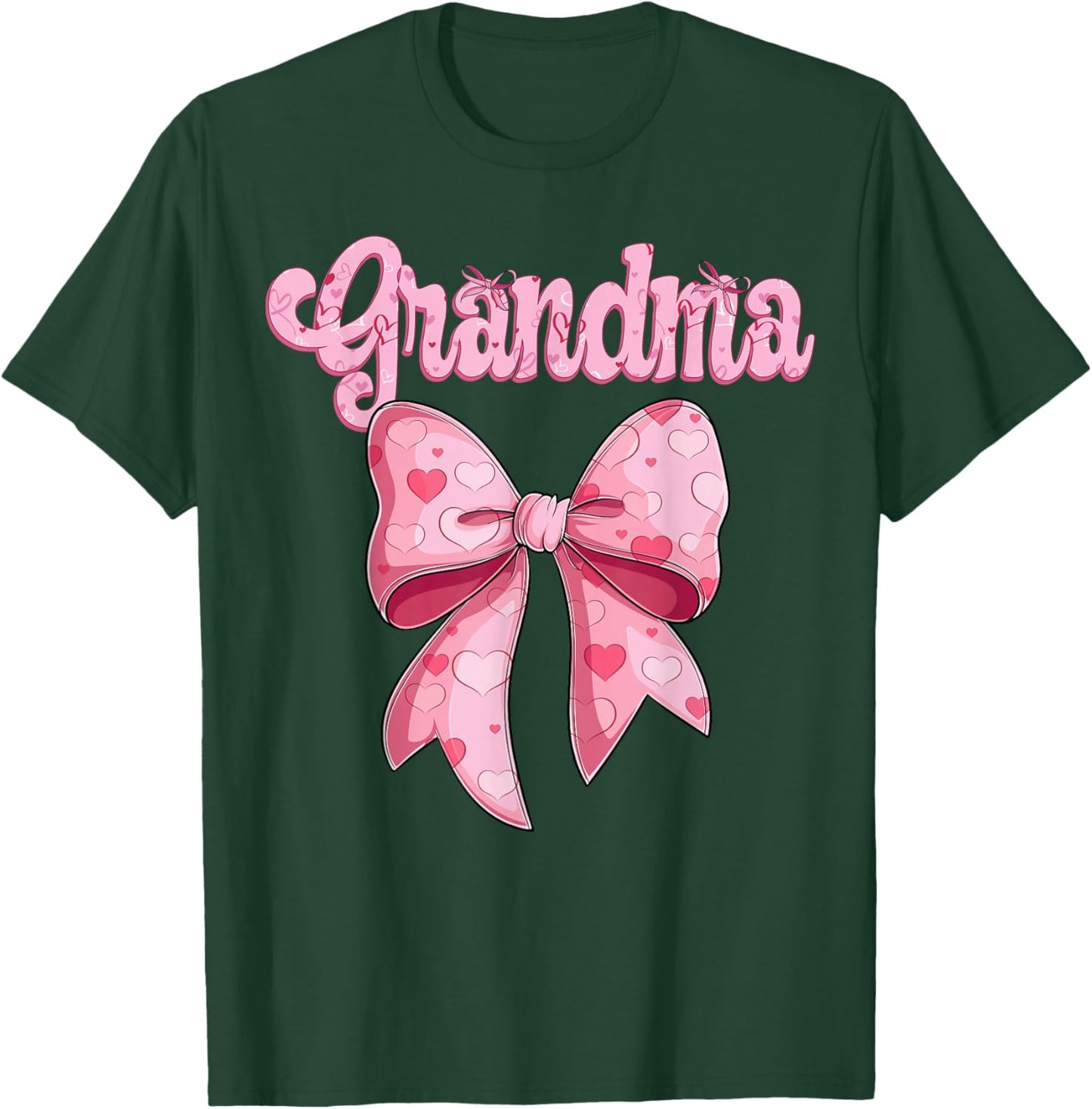 mothers day coquette bow family matching Groovy pink Grandma T-Shirt - T-Shirt | Forest