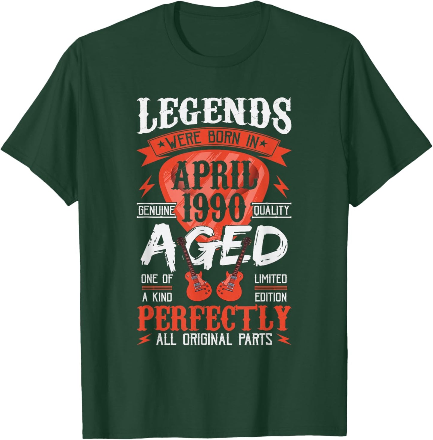 36rd Birthday Vintage Legends Born in 1990 36 Years April T-Shirt - T-Shirt | Forest