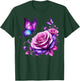 Butterfly On A Purple Colored Rose Flower Butterfly Lover T-Shirt - T-Shirt | Forest