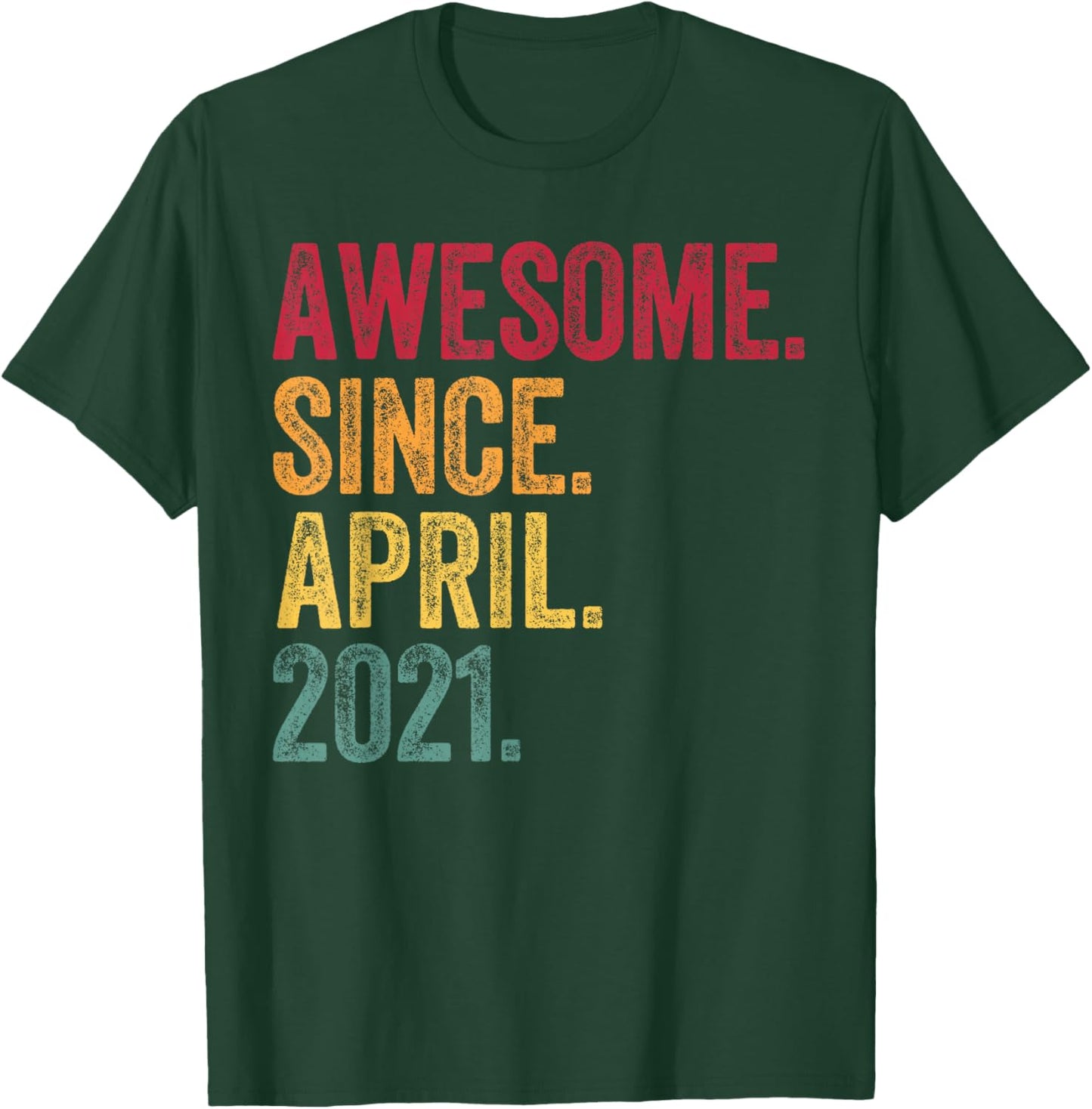 Awesome Since April 2021 5th Birthday 5 Years Old - Retro T-Shirt - T-Shirt | Forest