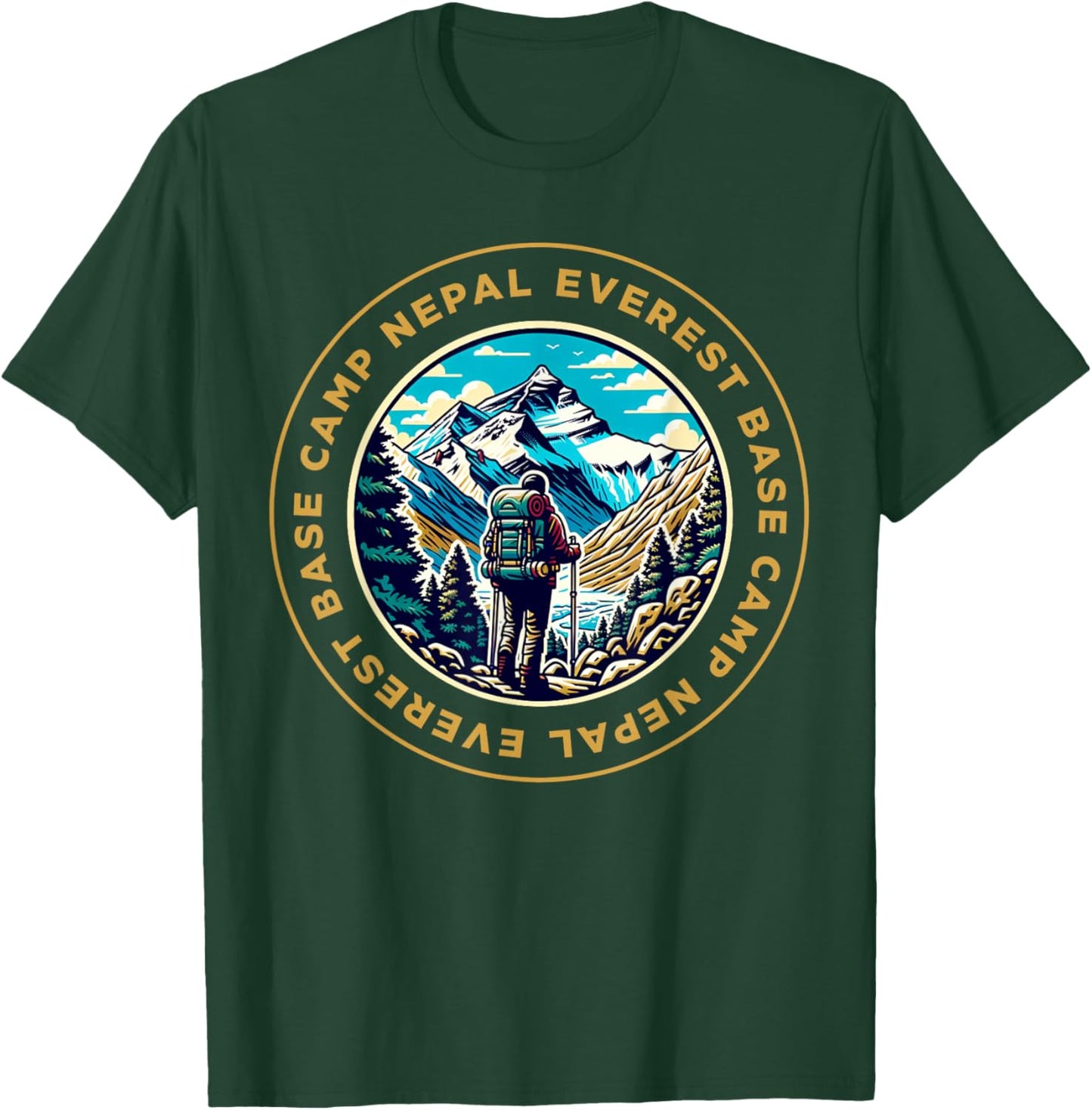 Everest Base Camp Nepal Mountain Everest View Hiking T-Shirt - T-Shirt | Forest