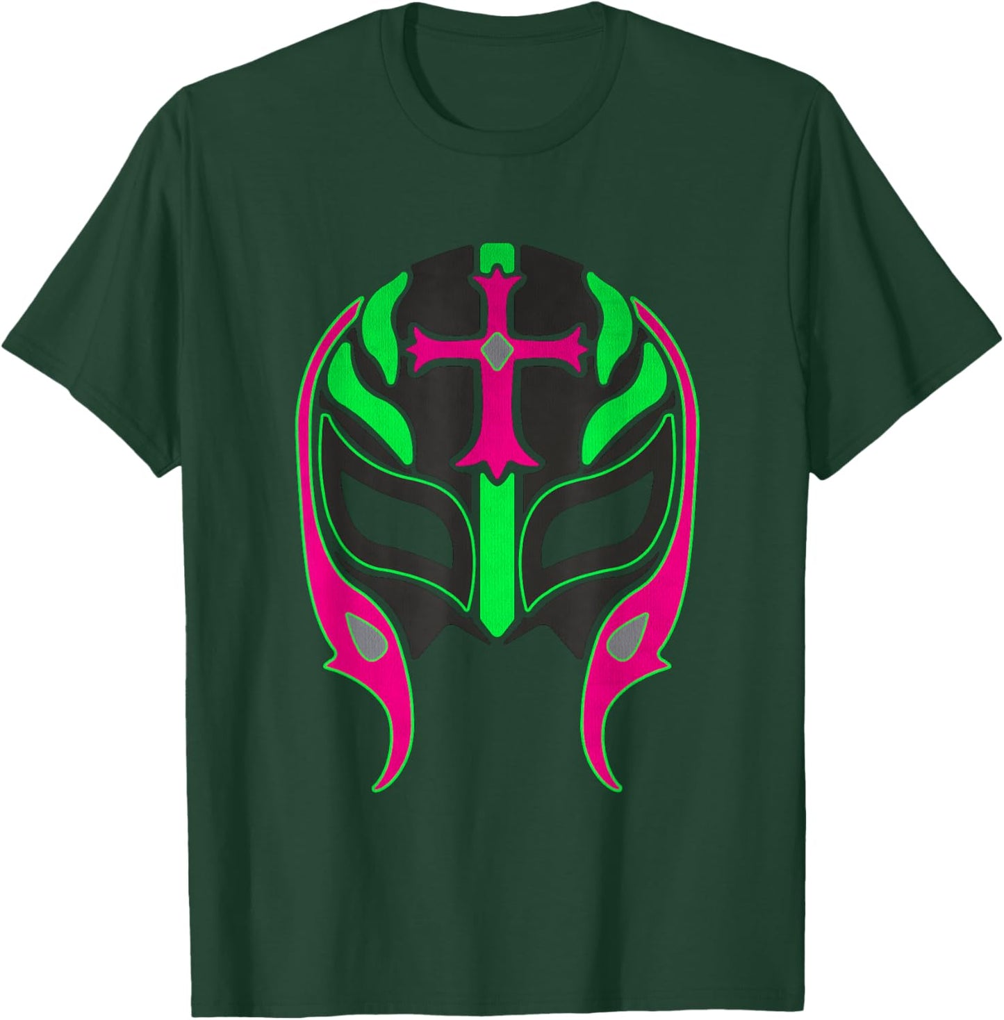 Art Wrestling Mask Graphic Gift Lucha Libre Vintage T-Shirt - T-Shirt | Forest