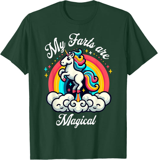 My Farts Are Magical Unicorn Rainbow Funny Farting Unicorn T-Shirt - T-Shirt | Forest